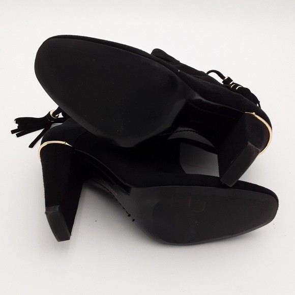 ZARA Elegant Black Women’s 40 Boots suede Western Festival Rodeo Y2k Pull On