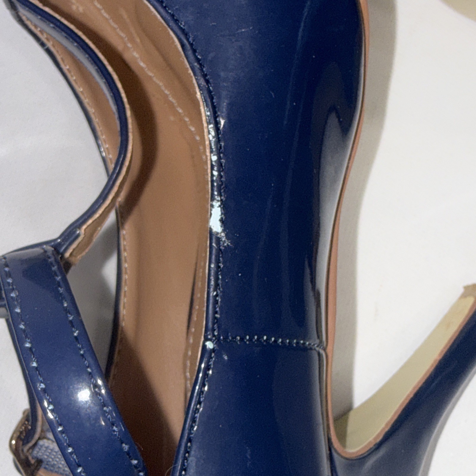 Journee Collection Old Money Business Casual Formal T Strap Stiletto Blue Pumps