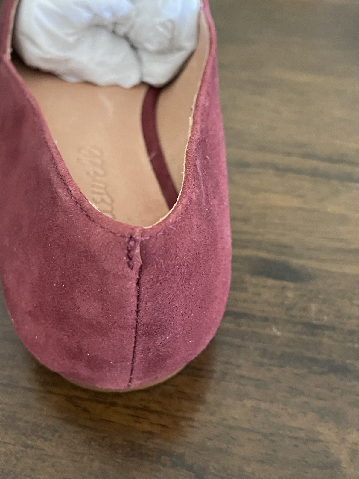 Madewell The Lizbeth Pointy Flats Women 5 Shoes Suede Leather Burgundy Slip On