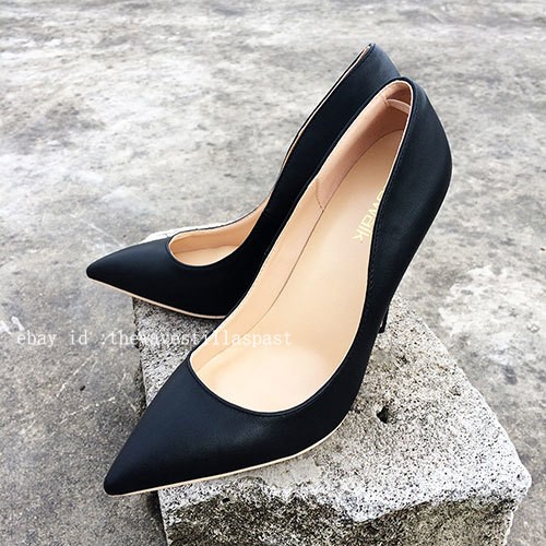Solid Color Women Sexy Pointed Toe Pumps Ultra High Thin Stiletto Heels Shoes