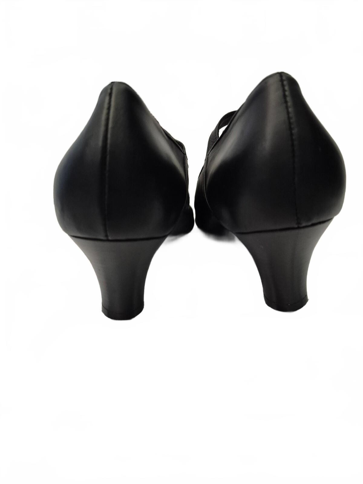 Beautifeel Black Leather Mary Jane Pumps With Adjustable Ankle Strap And 3in Blo