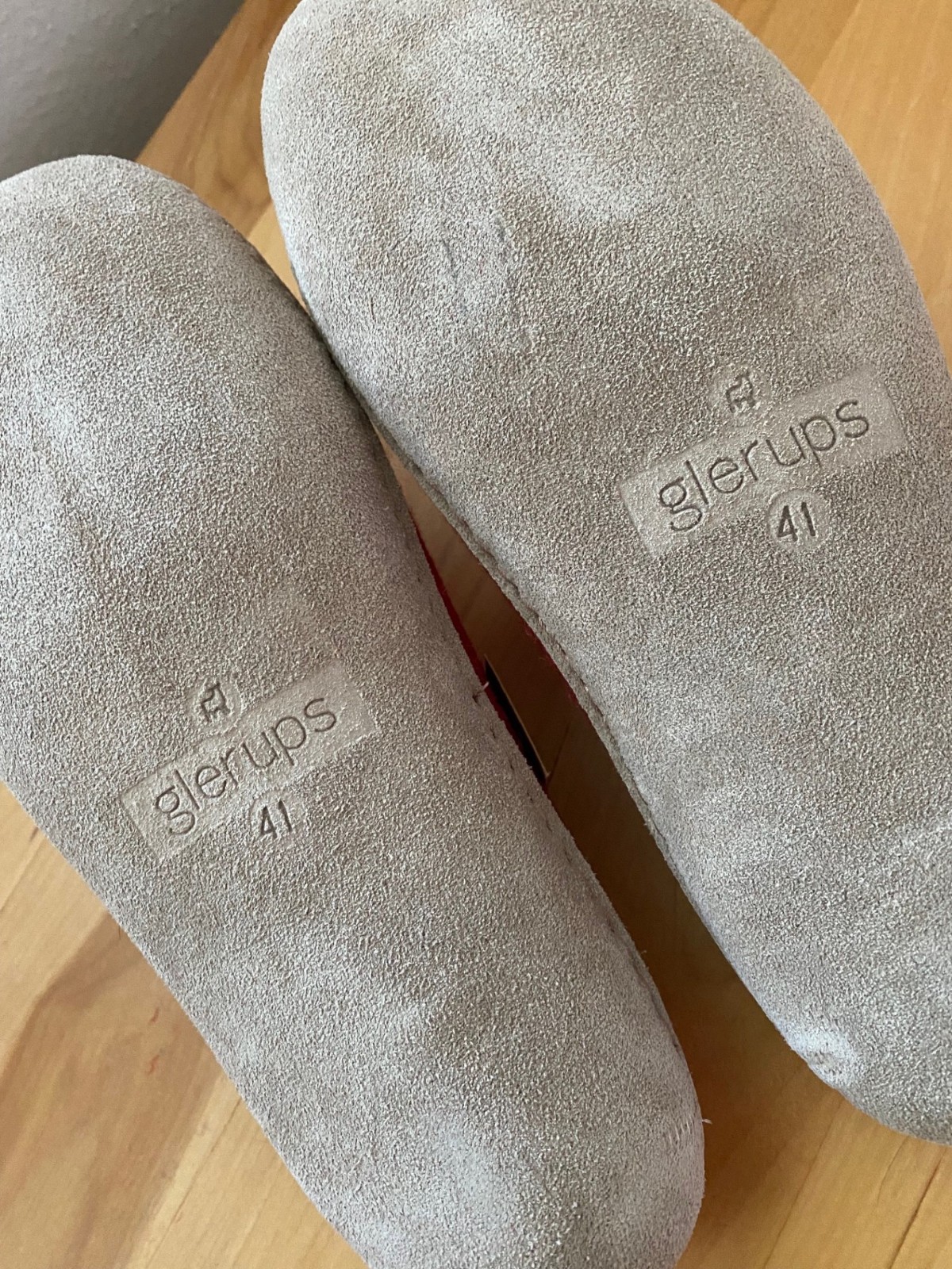 NWT Glerups Red Wool Slipper w/ Leather Sole 41 10 $105