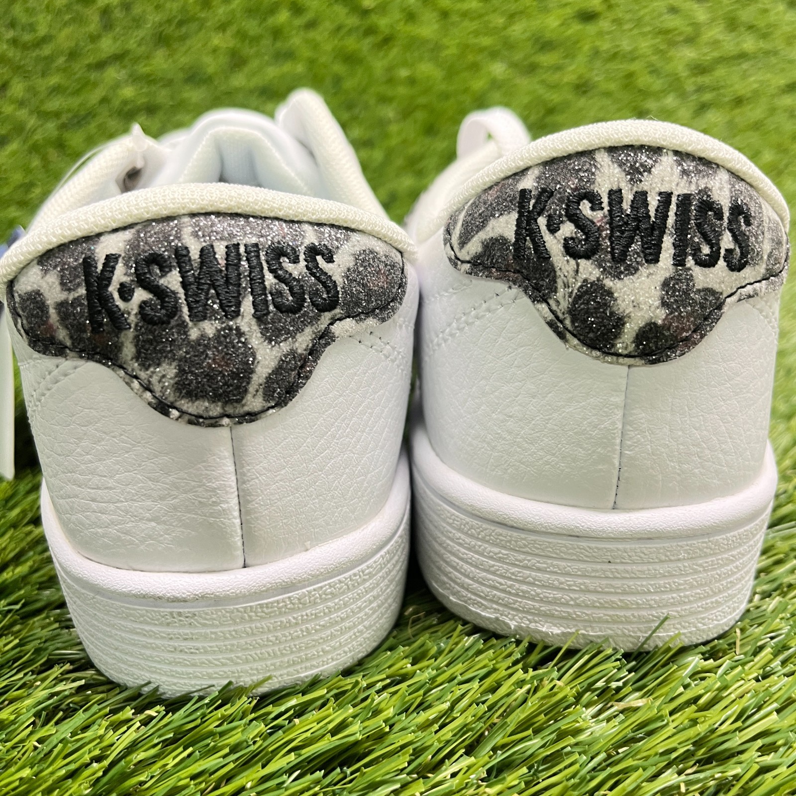 K-Swiss Court Pro II Leopard Womens Size 7 White Black Athletic Shoes Sneakers