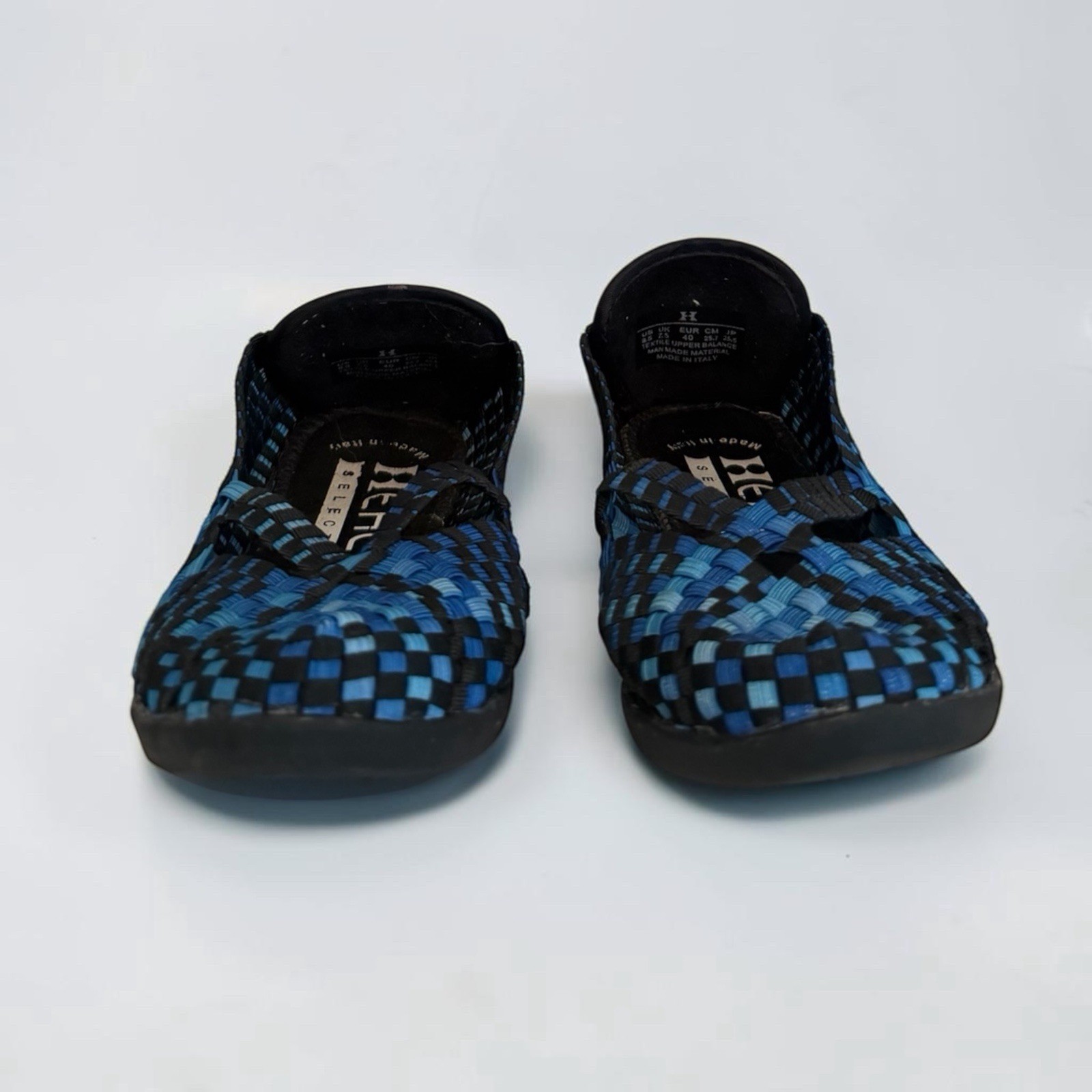 HEAL Select Made In Italy Blue Woven Elastic Comfort Flats Shoes Size 8.5 / 40