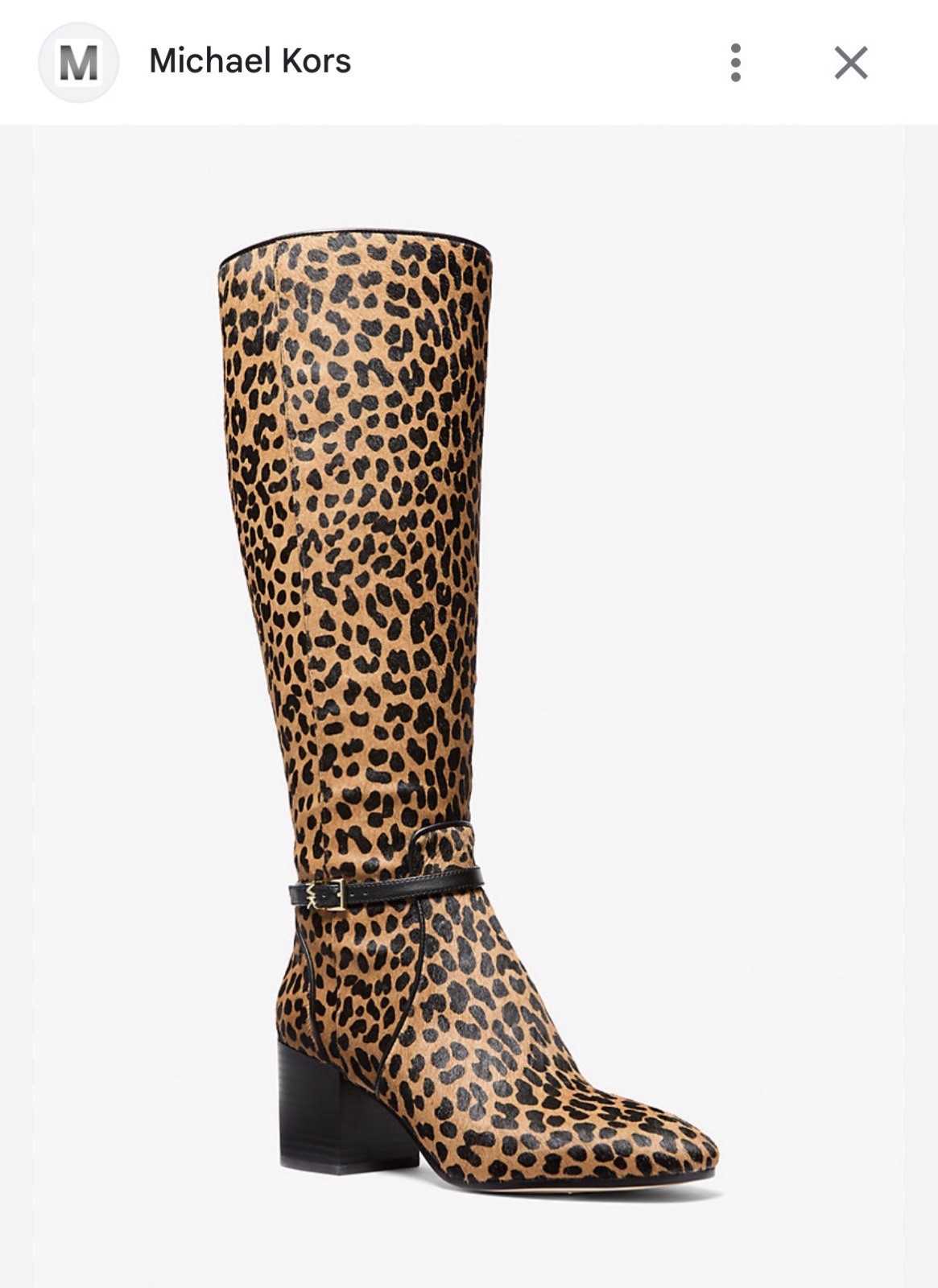 $395 NEW MICHAEL KORS 6 Ella Leopard Print Calf Hair Tall Boots REAL COW FUR