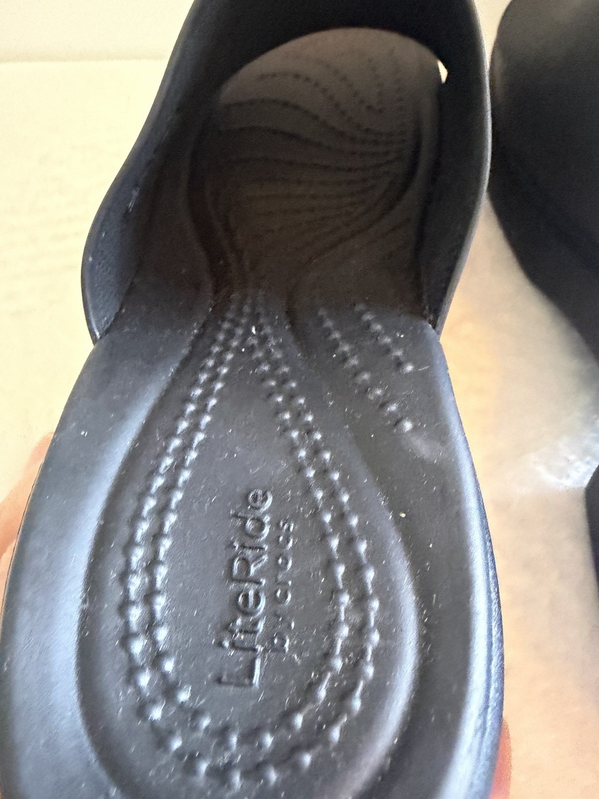 Crocs Brooklyn Slide Platform Heel Mule Black NWOT LiteRide Sz W8