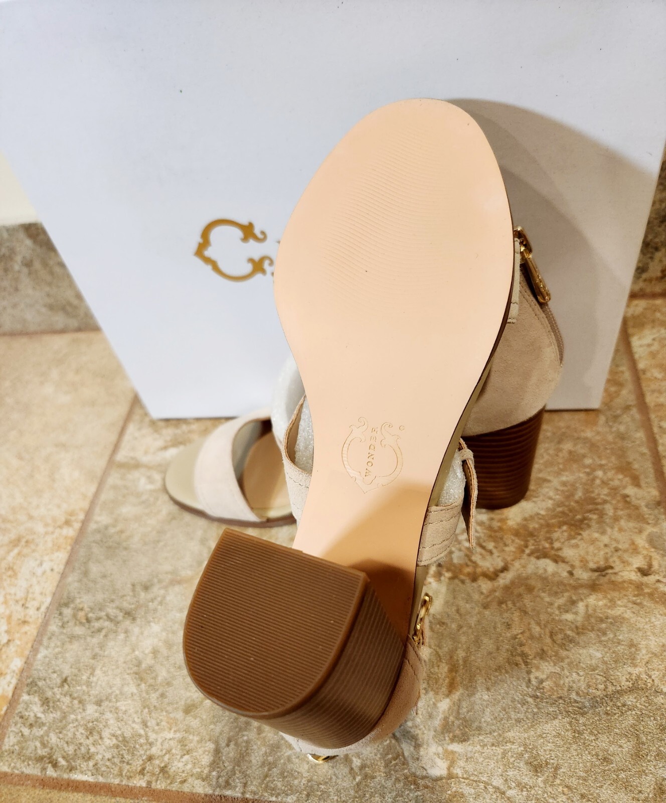 C. Wonder | Maya Women’s Beige Suede 3.5″ Heels Sandals Size 7.5 M | NEW! 💖✨️