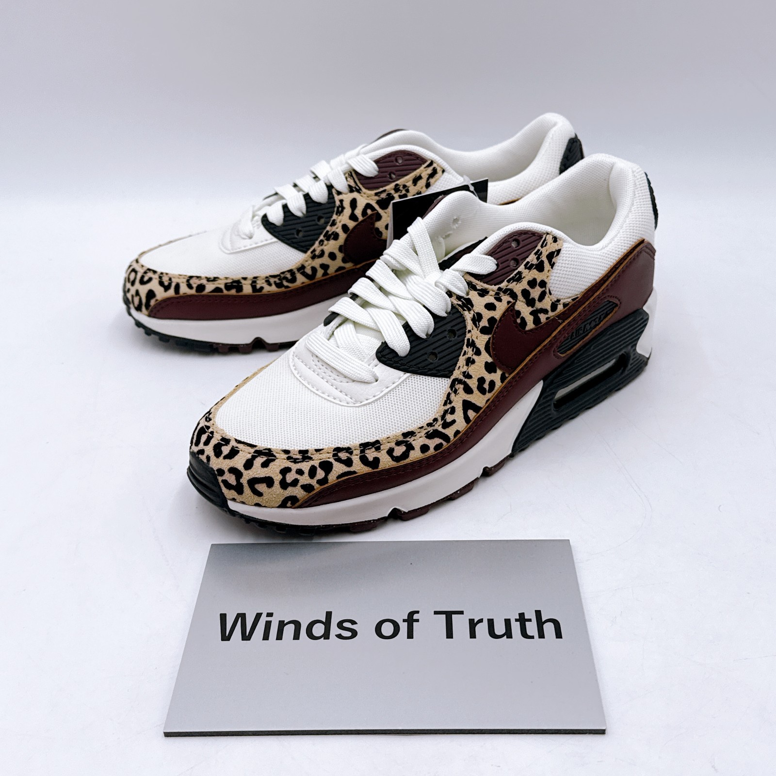 Nike WMNS Air Max 90 Leopard Burgundy IF1619-102 Women’s Running Shoes US 5.5-9