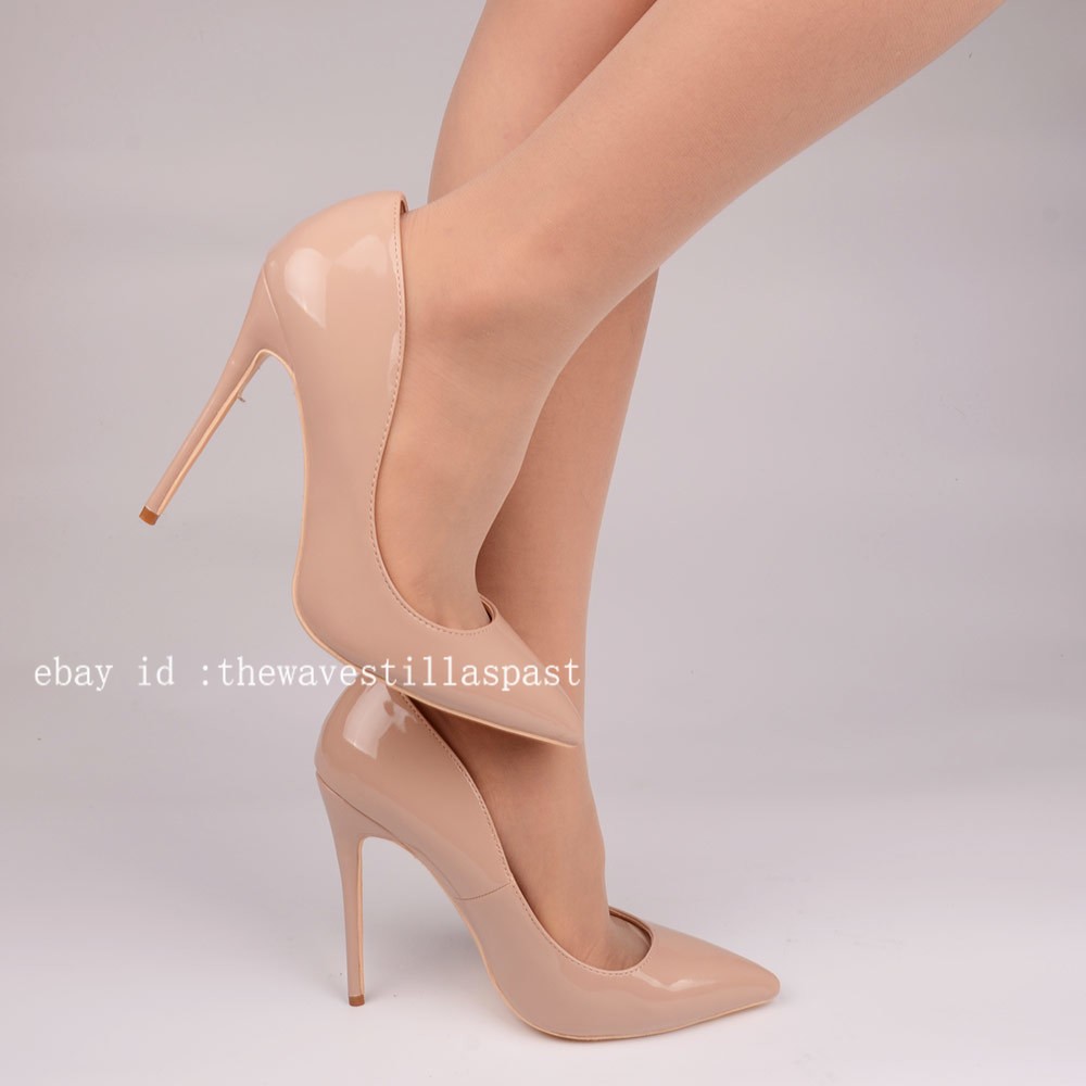 Solid Color Women Sexy Pointed Toe Pumps Ultra High Thin Stiletto Heels Shoes