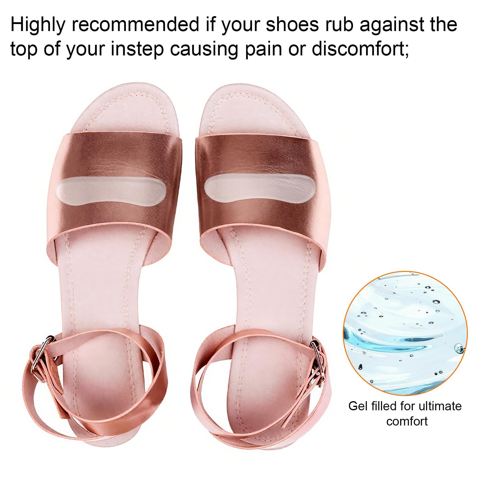 6 Pairs Sandal Strap Cushion Strips, 10×2.5cm or 3.9×0.98 Inch, Multicolor
