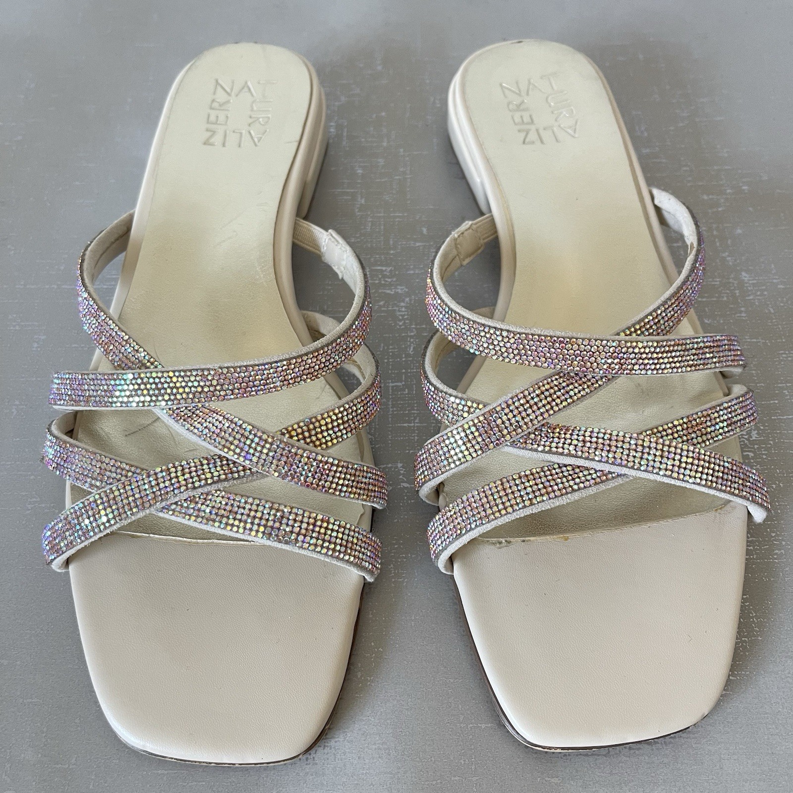 Naturalizer Rhynestones Strappy Sandal 8 M Sparkle Party Cocktail Prom Shoes