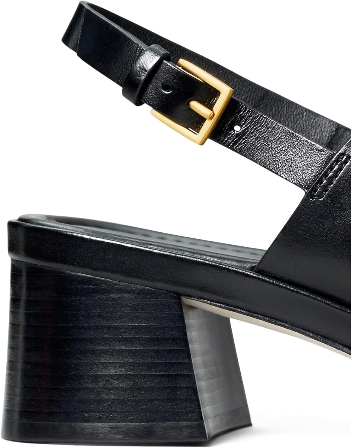 Tory Burch Black Gold-tone Womens Eleanor Heeled Sandal 55 Mm Sz 9 M TB-184