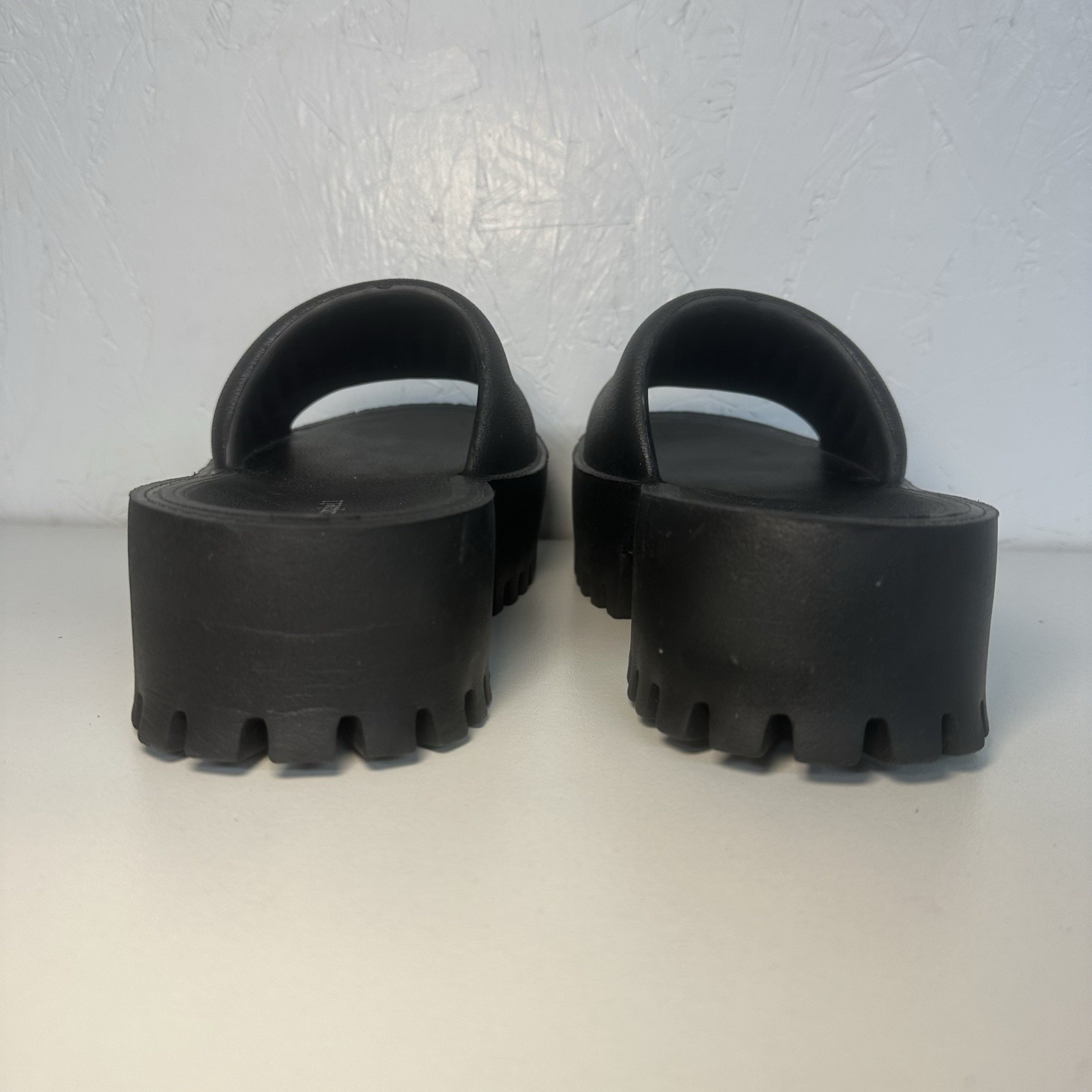 Jeffrey Campbell Black Chunky Platform Sandals Sz 9 Gothic Grunge Street Style
