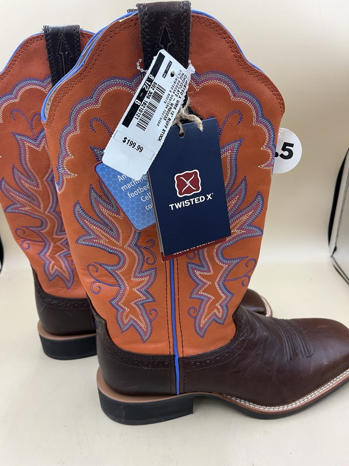 Twisted X Cowgirl Boots. Size 8.5, With Tags, Square Toe, Rubber Sole