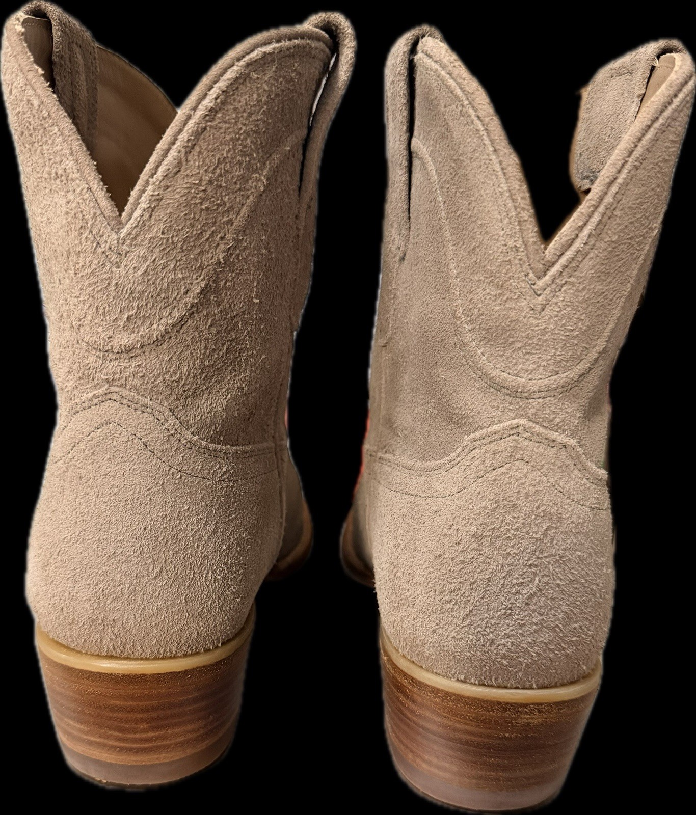 Tecovas The Lucy Sand Suede Calfskin Leather Western Ankle Boots Women’s 9.5 B
