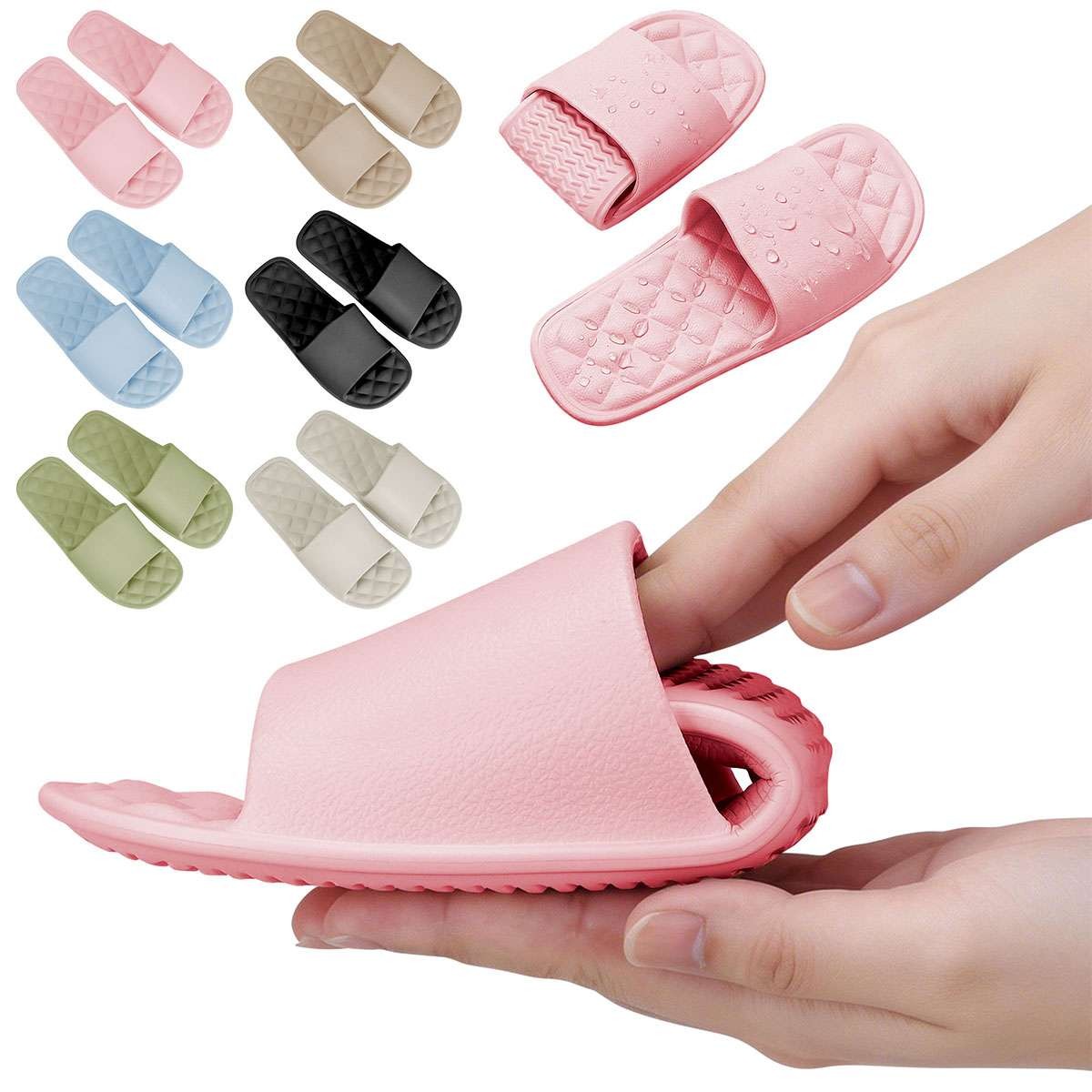 Non Slip Shower Plastic Slippers Couple Unisex Indoor Hotel Bathroom Sandals EVA