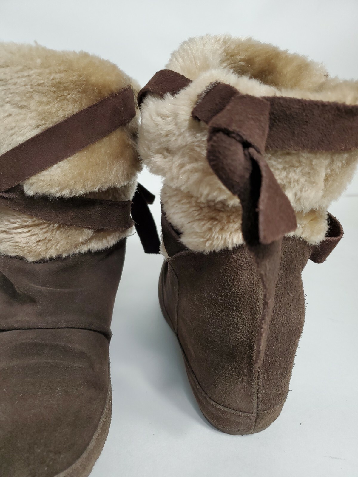 Aldo Brown Suede Leather/Fur Slip on Flat Boots EU36(US 5-5.5M)