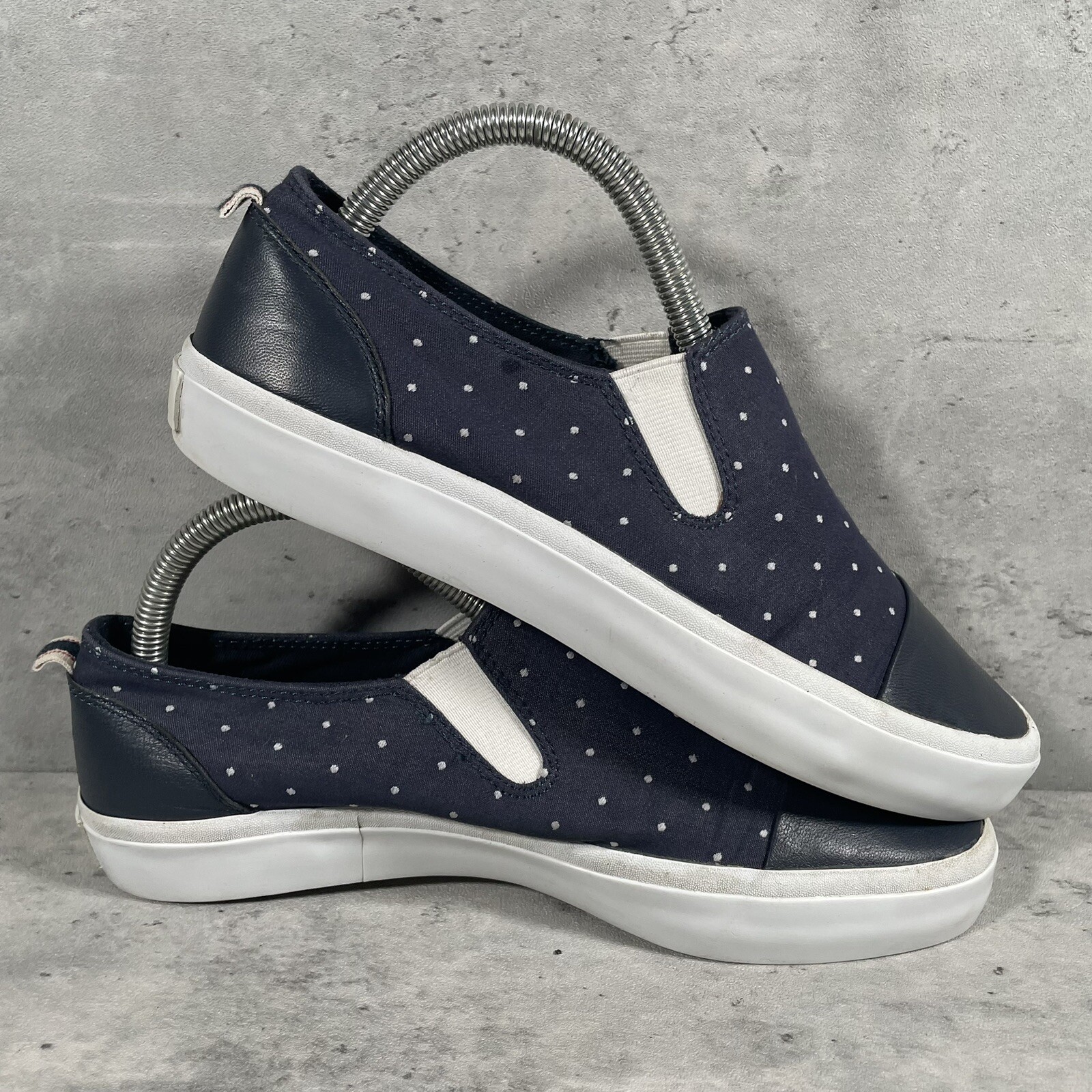 ED Ellen Degeneres Darja Women’s Size 7.5 Blue Flat Polka Dot Loafer Shoes