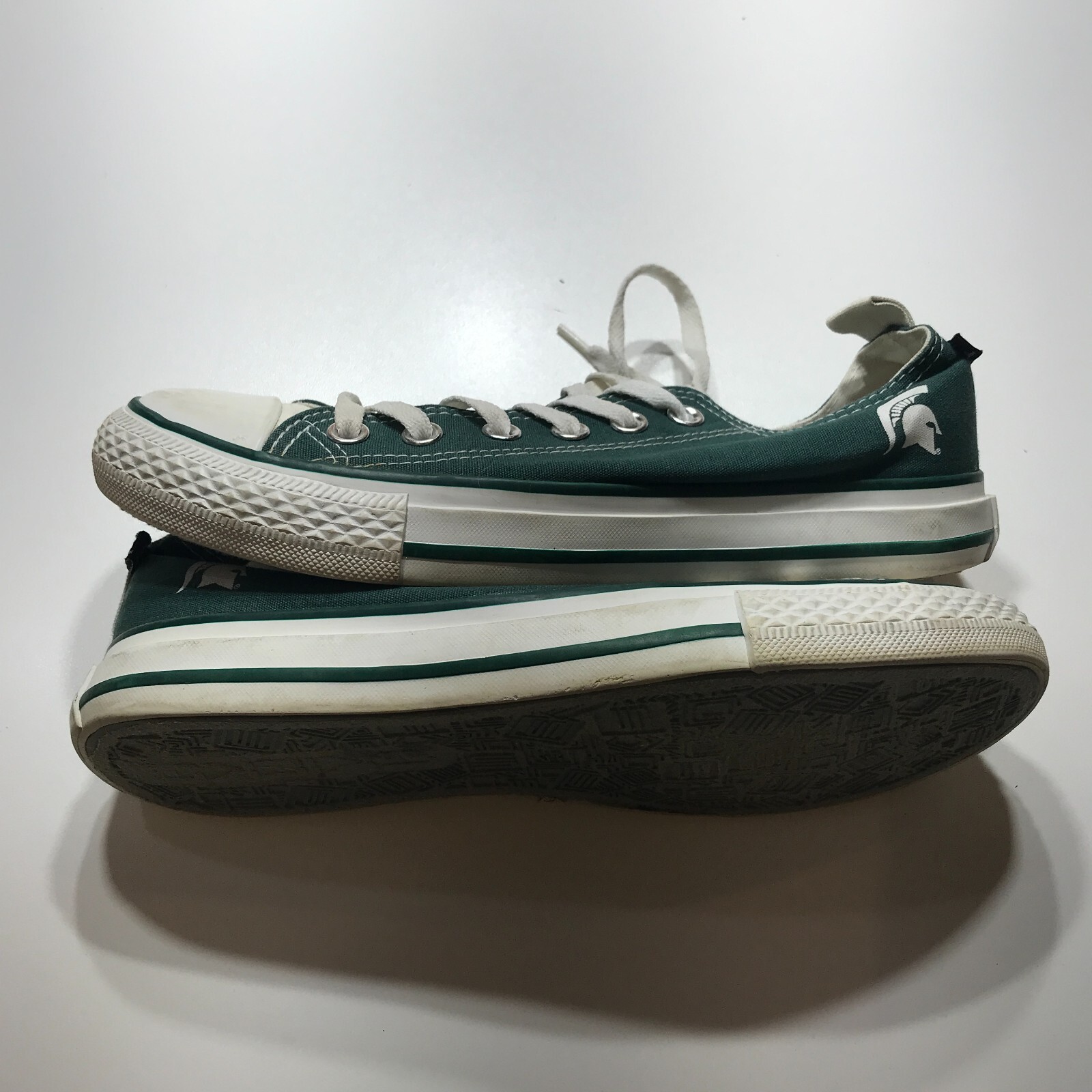 Skicks Sneaker Shoes Womens 8 Michigan Spartans Green Retro Lace Up Casual