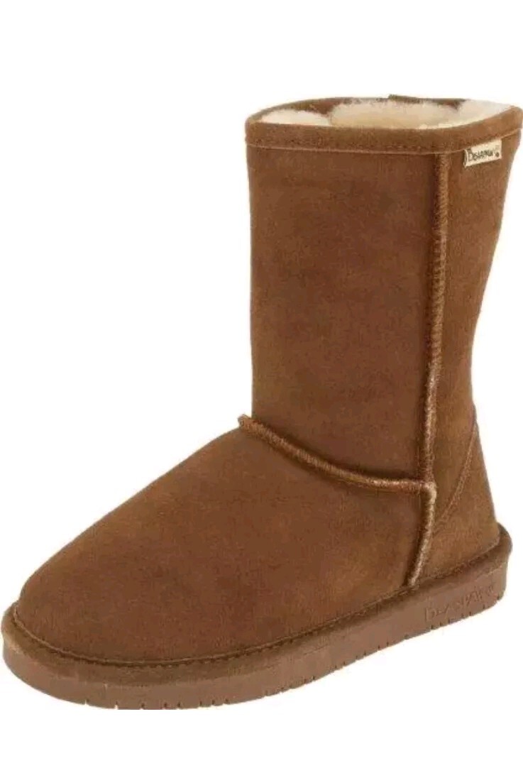 Bearpaw Emma Short – Sheepskin Boots – 608w Hickory – 7 Medium. Free Ship