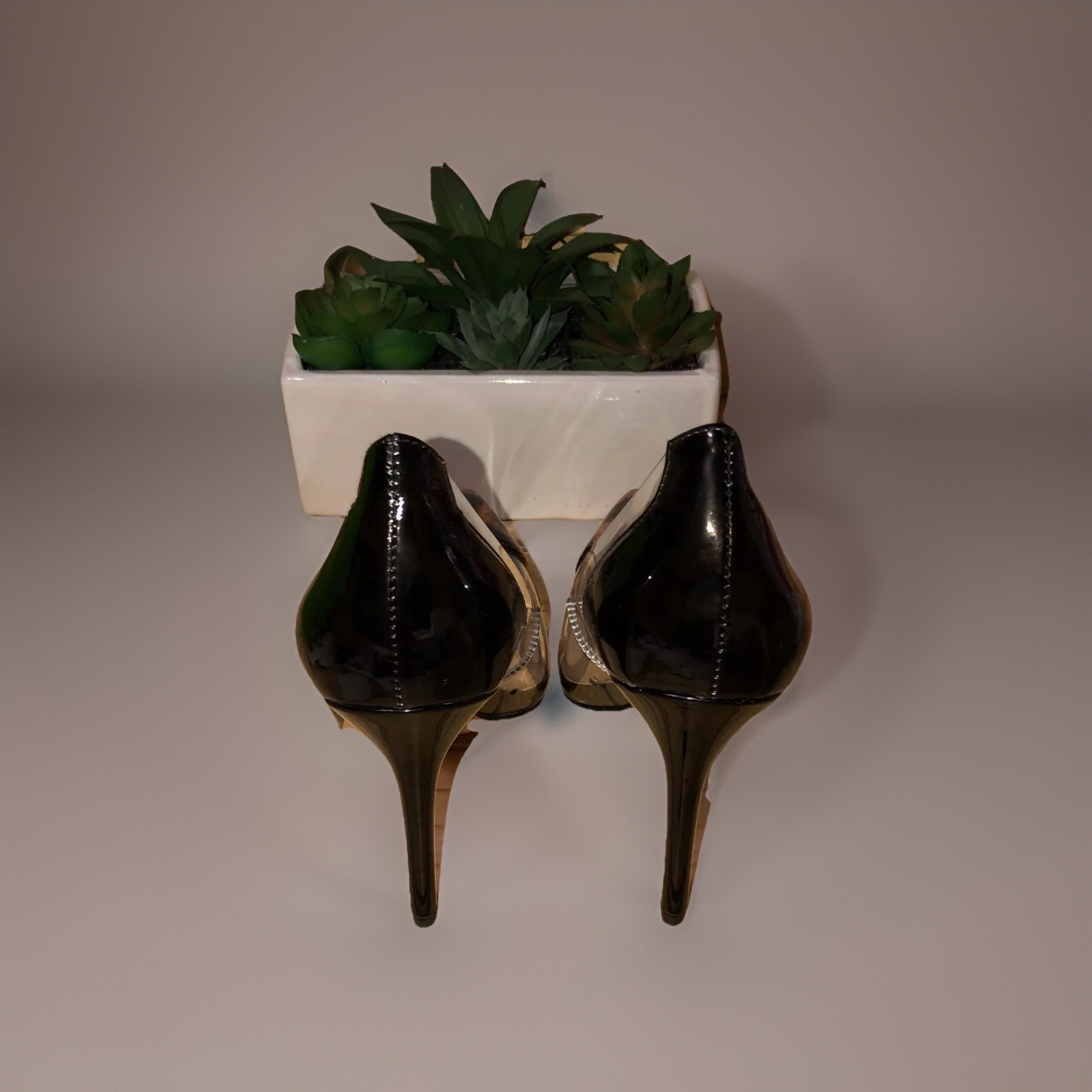 Stiletto heels Black Pointed Toe Sexy 6.5 Cheetah Ombre Sold Out $50 4.25 Heel