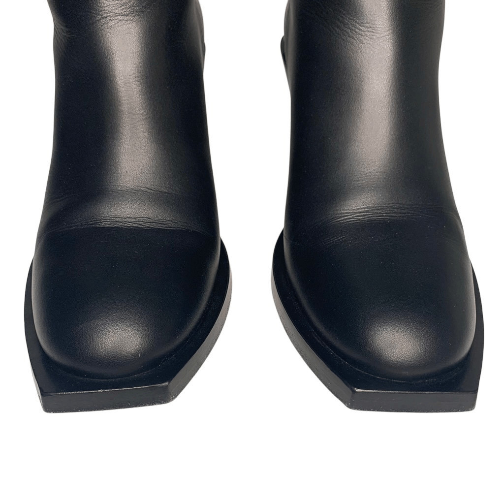 Burberry Danielle Low Calf Nova Check Heeled Boot EU 38 Leather and Wool Pull On