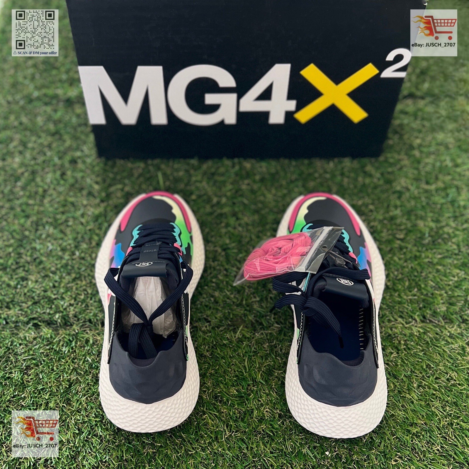 G/Fore GFORE MG4x2 Golf Rainbow Shoe Sneakers ⛳️ LADIES 7.5 ⛳️ Black Pink Camo