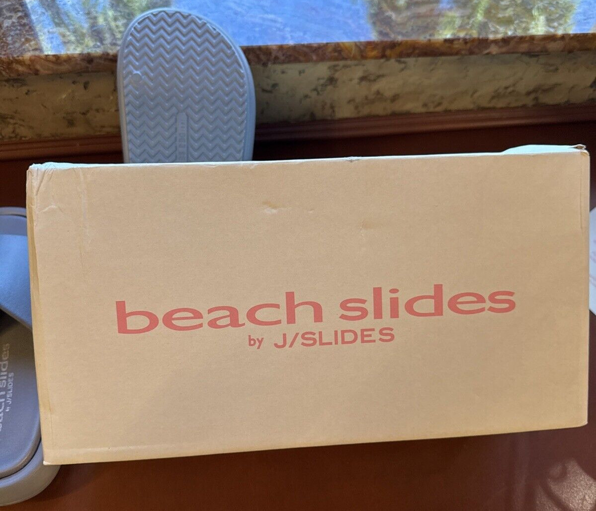J SLIDES Gray EVA SQUISH BEACH SLIDES Women’s Size 6 New in Box