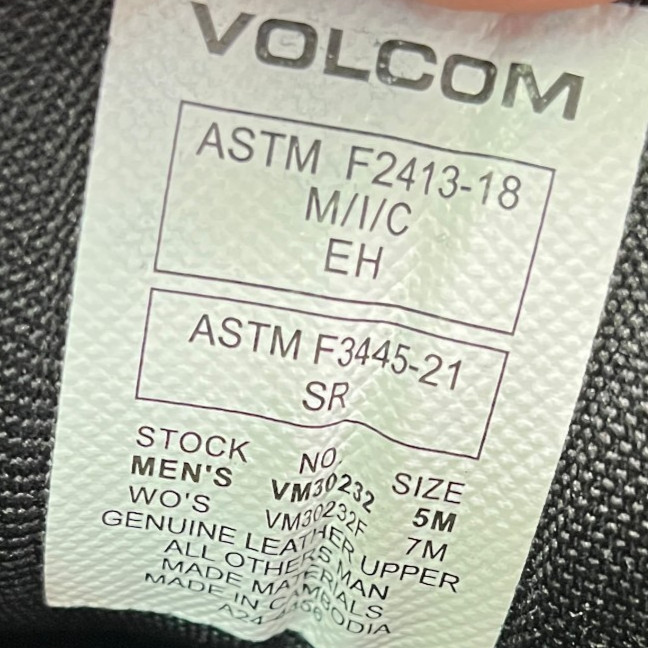 Volcom Evolve Low Womens Size 7 Triple Black Composite Toe Safety Working Shoes
