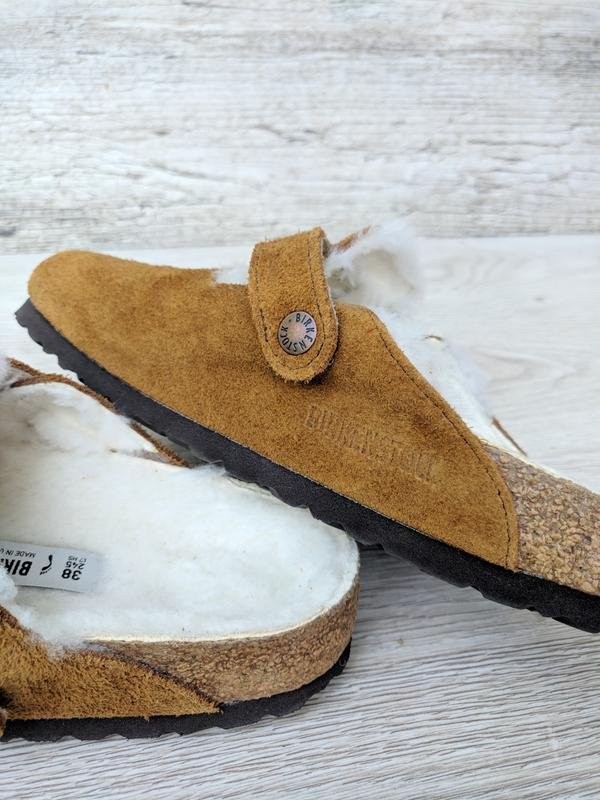 Women Birkenstock Boston Orange Suede 38