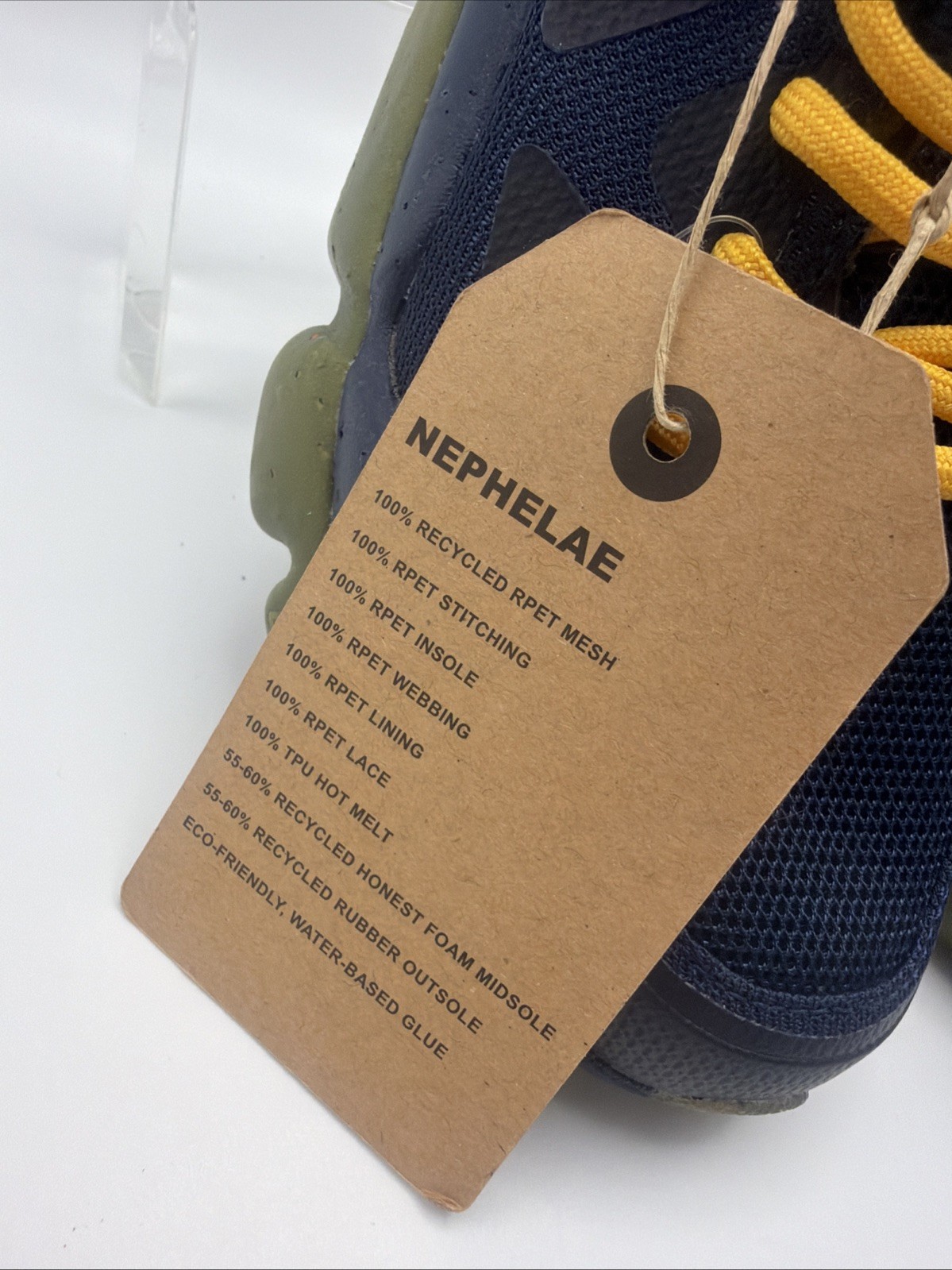 NEW HOLO Women Nephelae Sneakers Navy Blue Yellow Recycled Eco Trail Shoes 7
