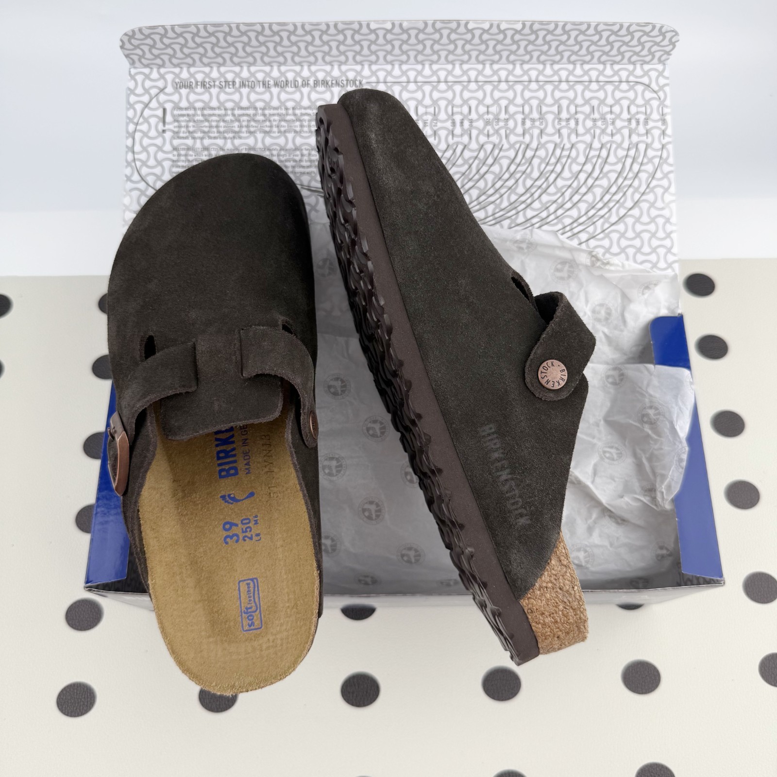 Birkenstock Boston Mocha Suede Leather Soft Footbed Clog Women and Men Shoes