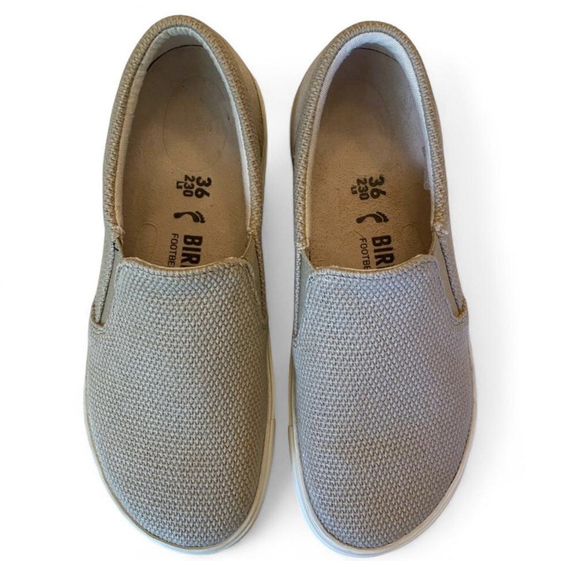 Birkenstock Oswego Canvas Women’s Slip-On Comfort Sneaker Size EU 36 Sandcastle