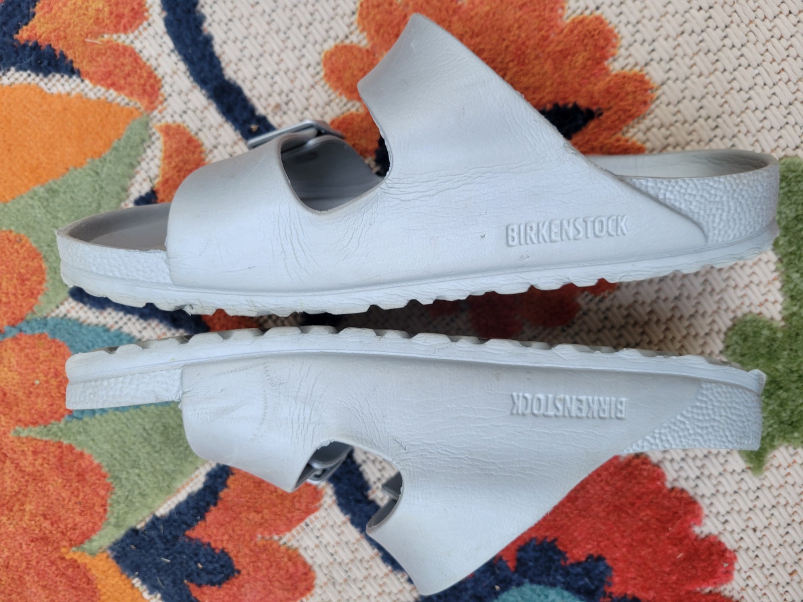 Silver/Grey Foam Birkenstocks Size 39