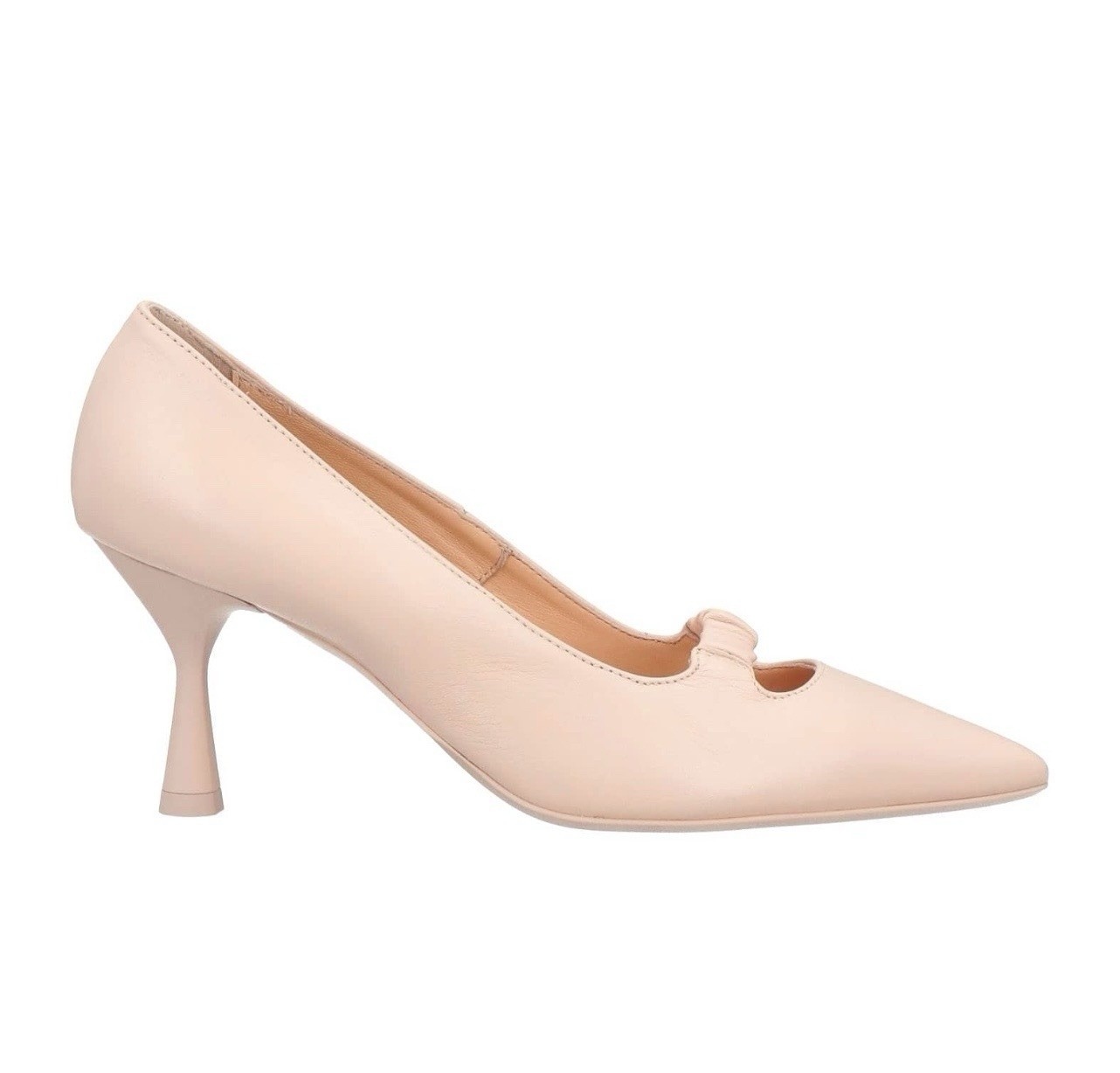 🤍NEW AGL Hellen Pumps Size 37 Nude Leather Made in Italy Kitten Heel 2.75” 🤍