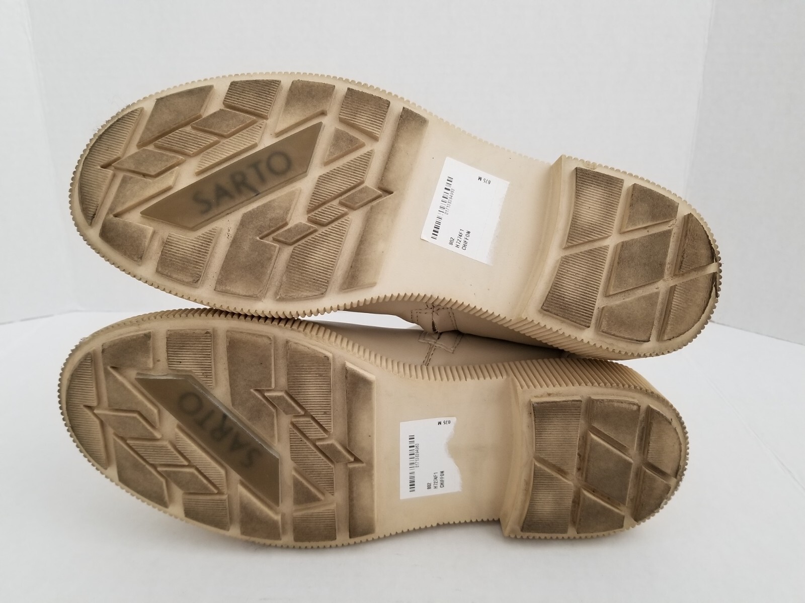 FRANCO SARTO Chiffon Beige Ivory Faux Leather A- Jinta Platform Combat Boots 7.5