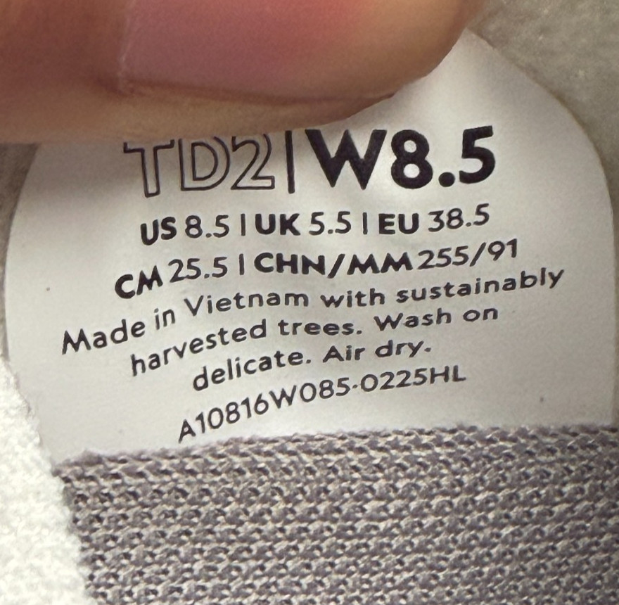 Allbirds Tree Dasher 2 Womens Size 8.5 White Athletic Running Shoes Sneakers