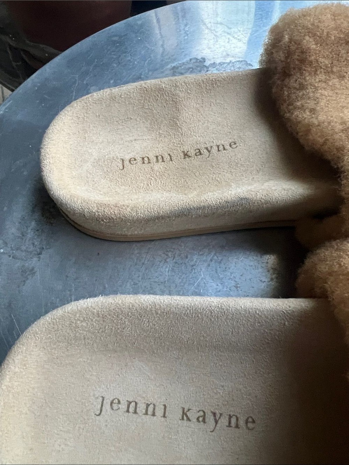 NEW Jenni Kayne Shearling Slide br Sandal. Natural. 8/38