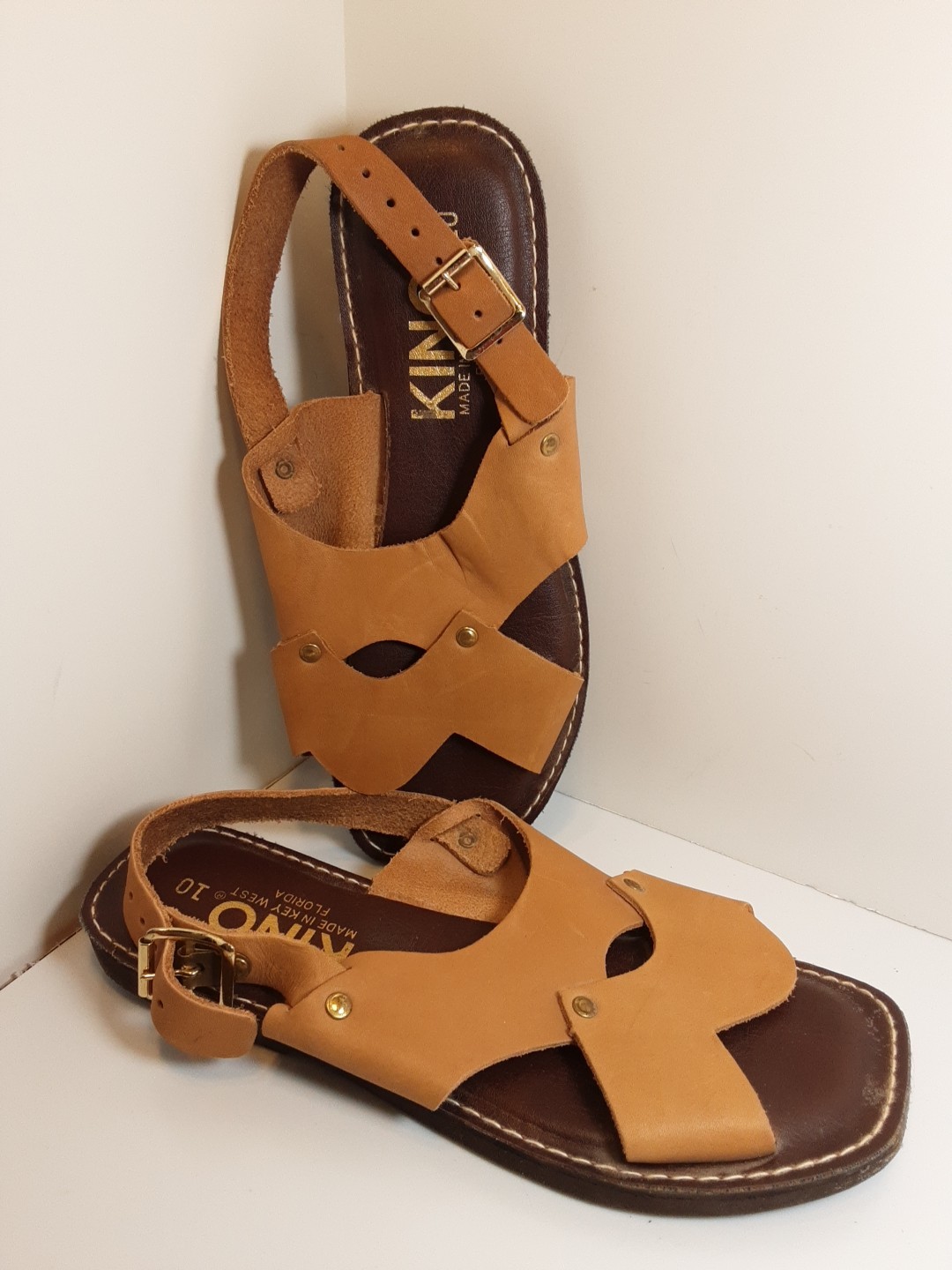 KINO Sandals Leather Suede Slip On Handmade Key West Florida Women’s Size 10