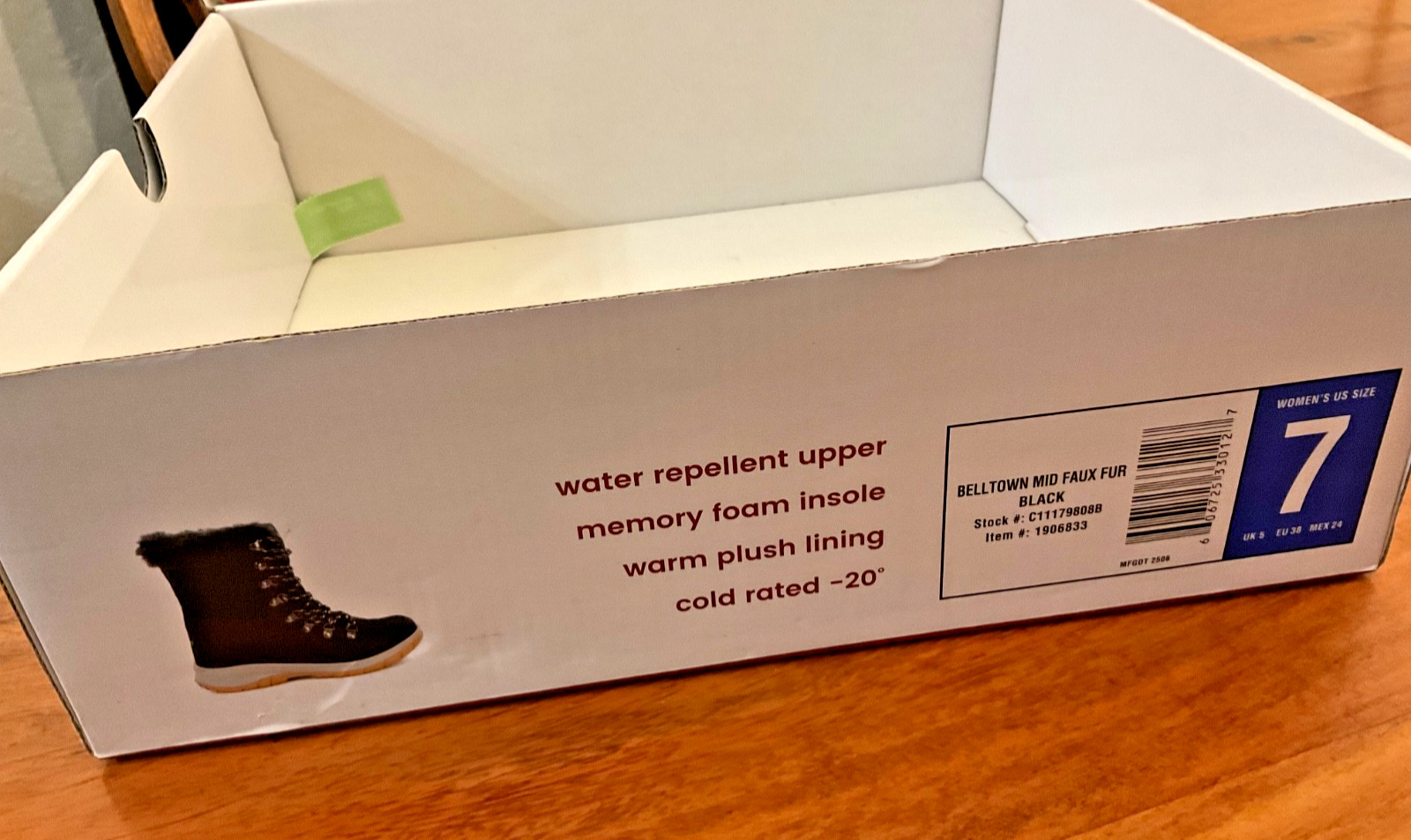New Women’s Chooka Belltown Mid Faux Fur Cold Weather Boot Black Size 7