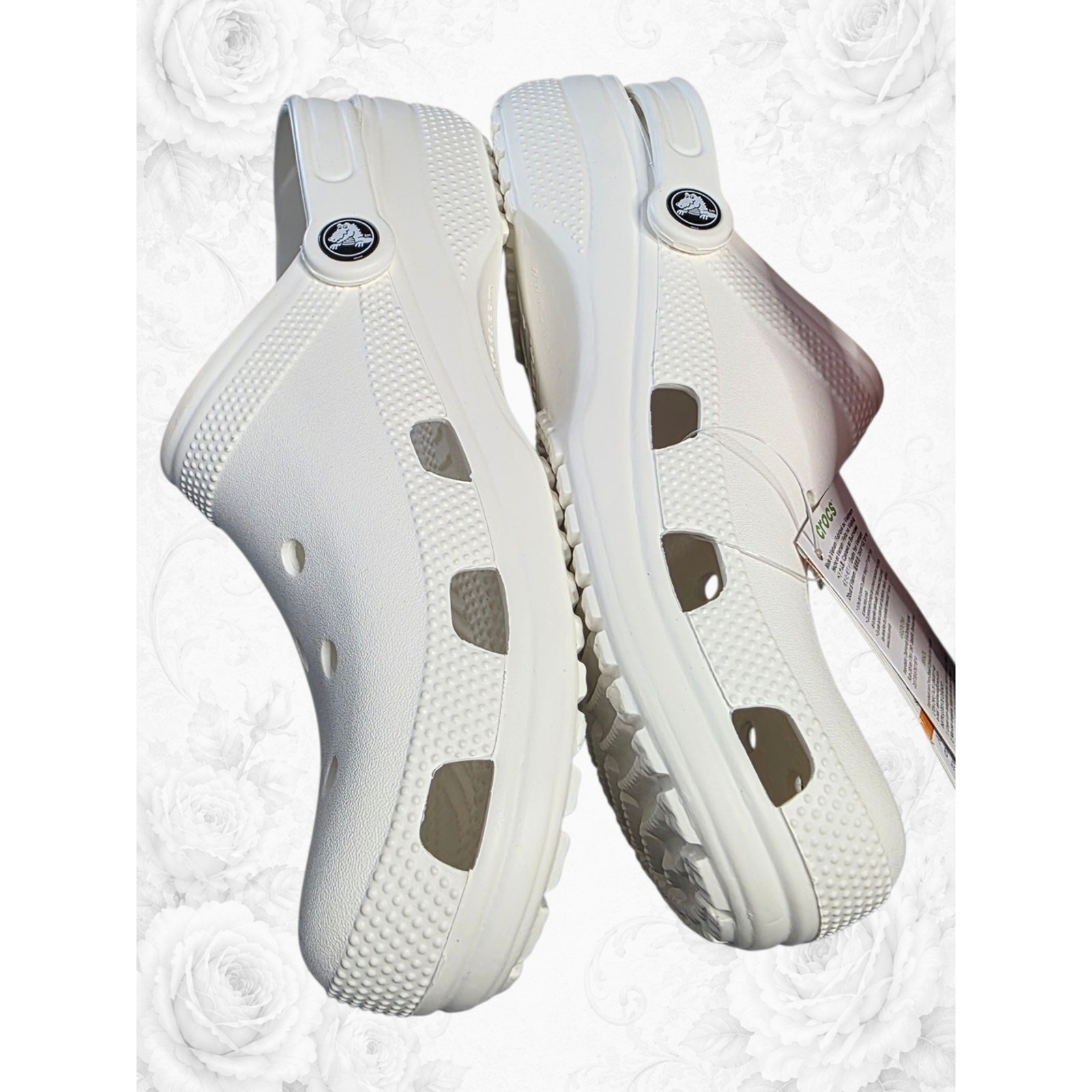 Classic Crocs Clogs Bone/Light Grey Unisex Comfort Shoes Size 8 M 10 W NWT