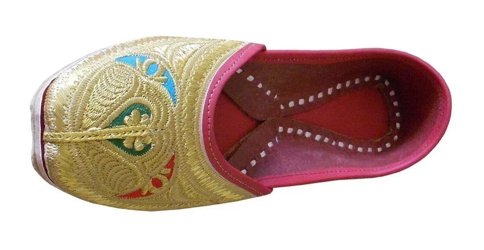 Jutties Shoes Punjabi Indian Women Flats Flat Womens Slip Leather US 7-9.5