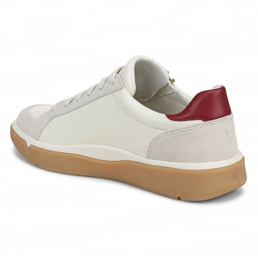 VIONIC Women City Walk AXS Sneaker, Ivory Leather (NEW)