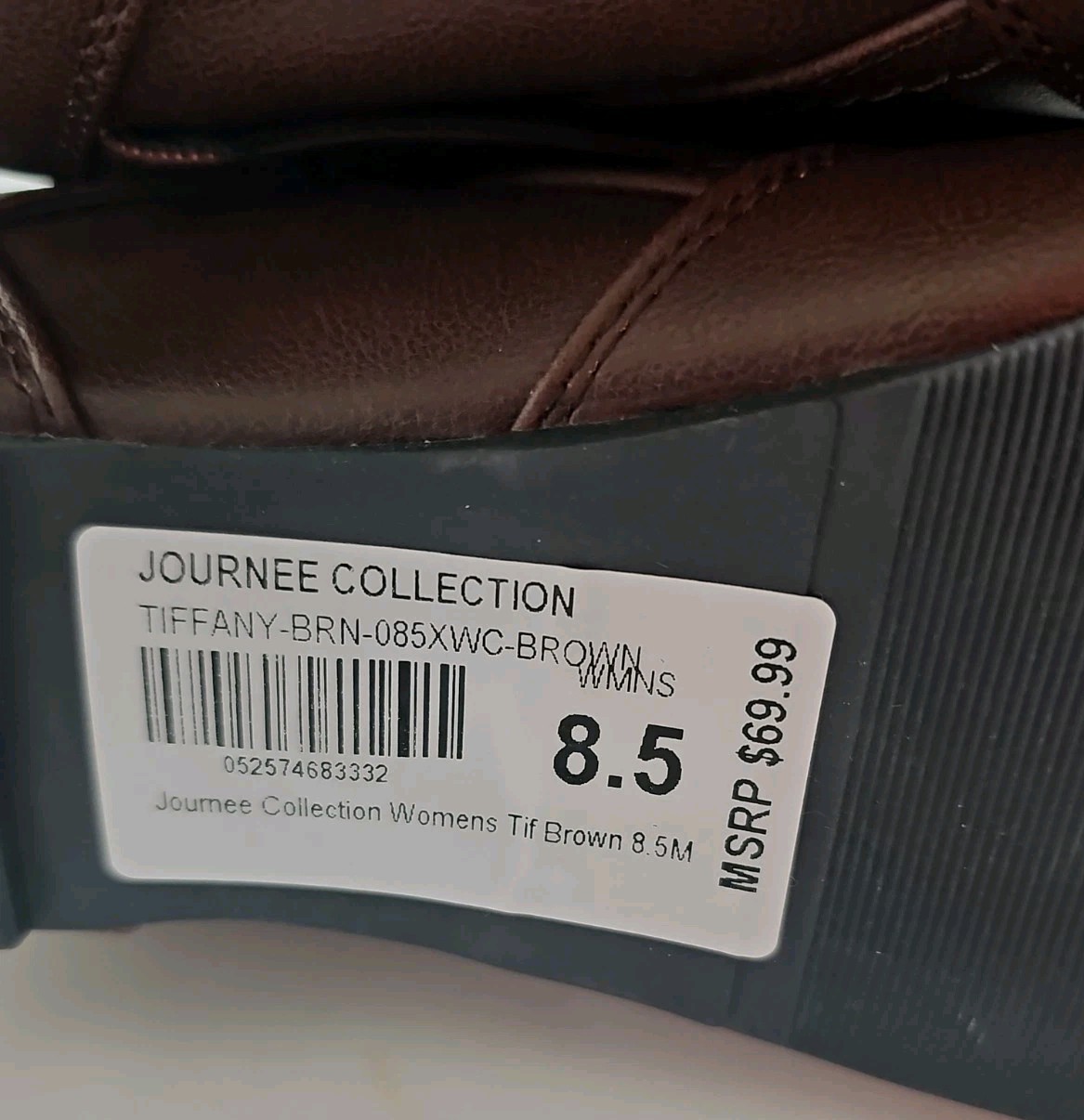 Journee Collection ~Woman Size 8.5M~Tiffany-Brown Knee High Boots NWOB.