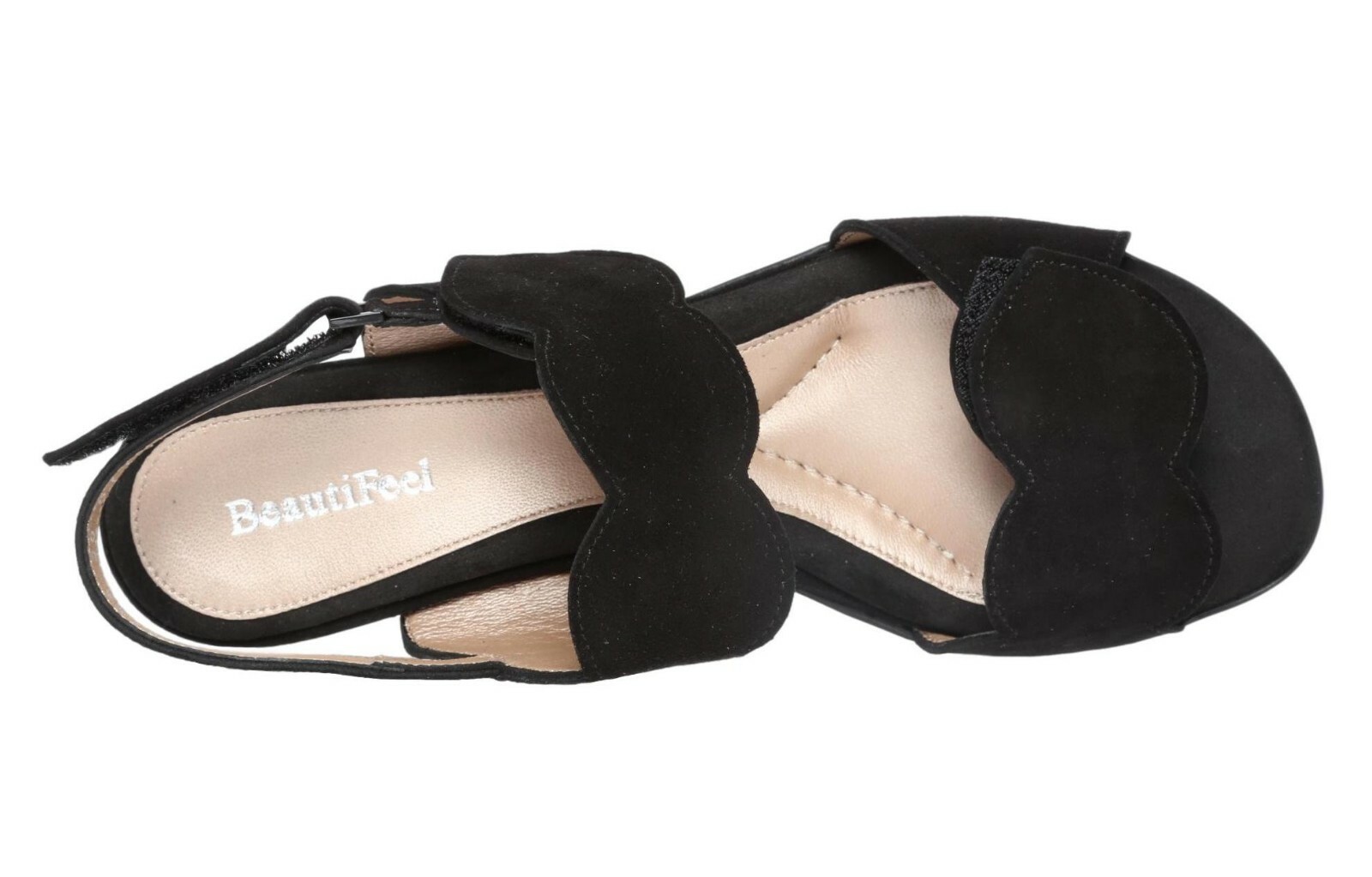 BeautiFeel Elsie Black Suede Sandals Z5766 Size 5 -5.5 US / 36 EU