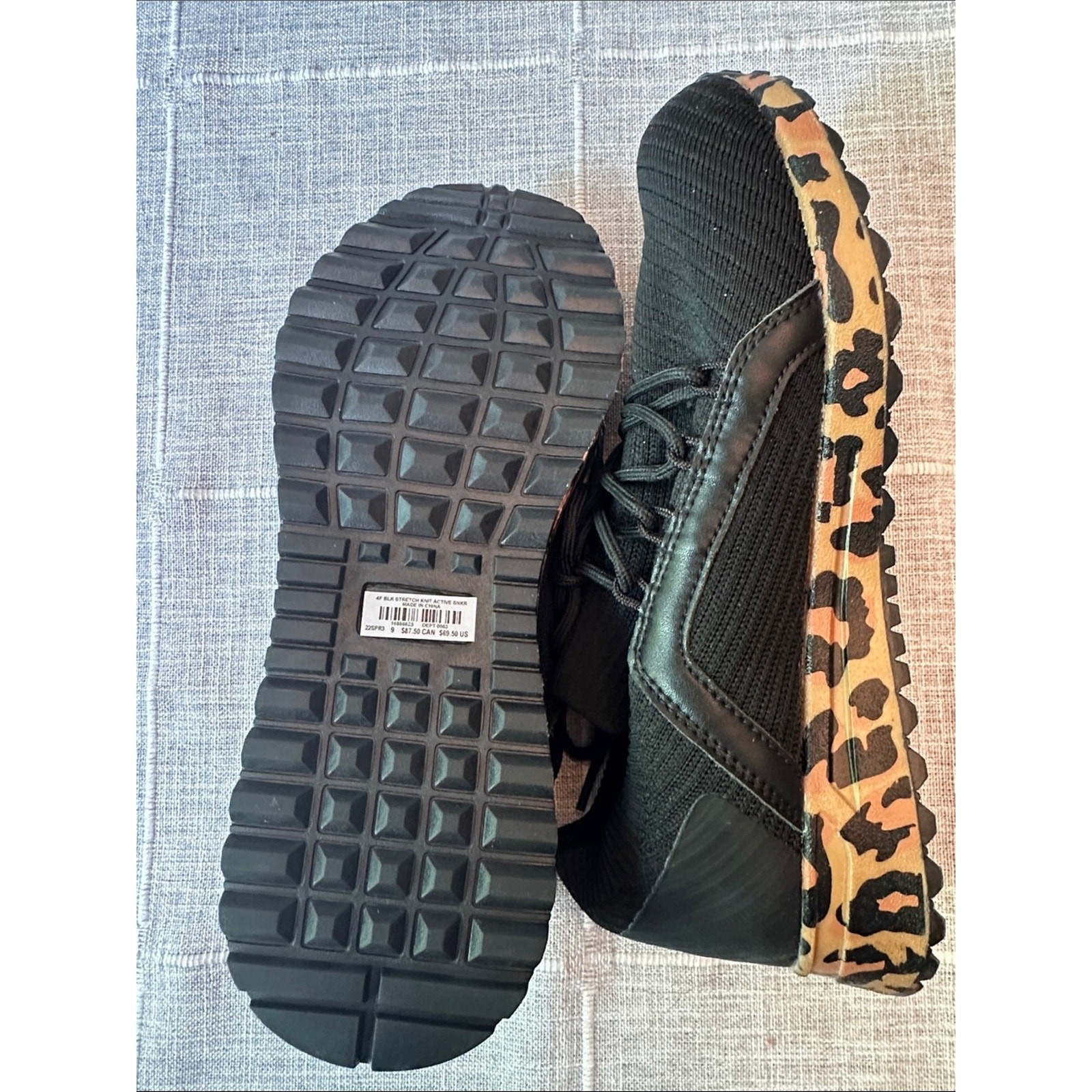Torrid Active Sneaker Stretch Knit Black Leopard Sole 9WW NWT