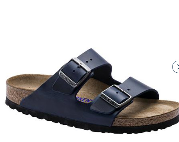 Birkenstock Arizona Size 40 Narrow Women 9 Men 7 Navy Blue Birkoflor Sandals