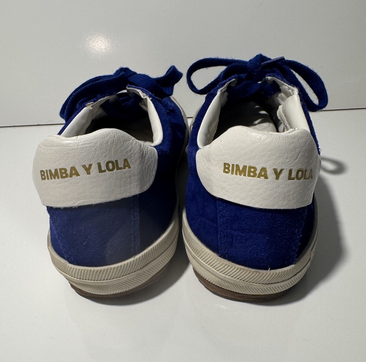 Bimba y Lola Blue Suede Sneakers With Scalloped Upper Women Size 40