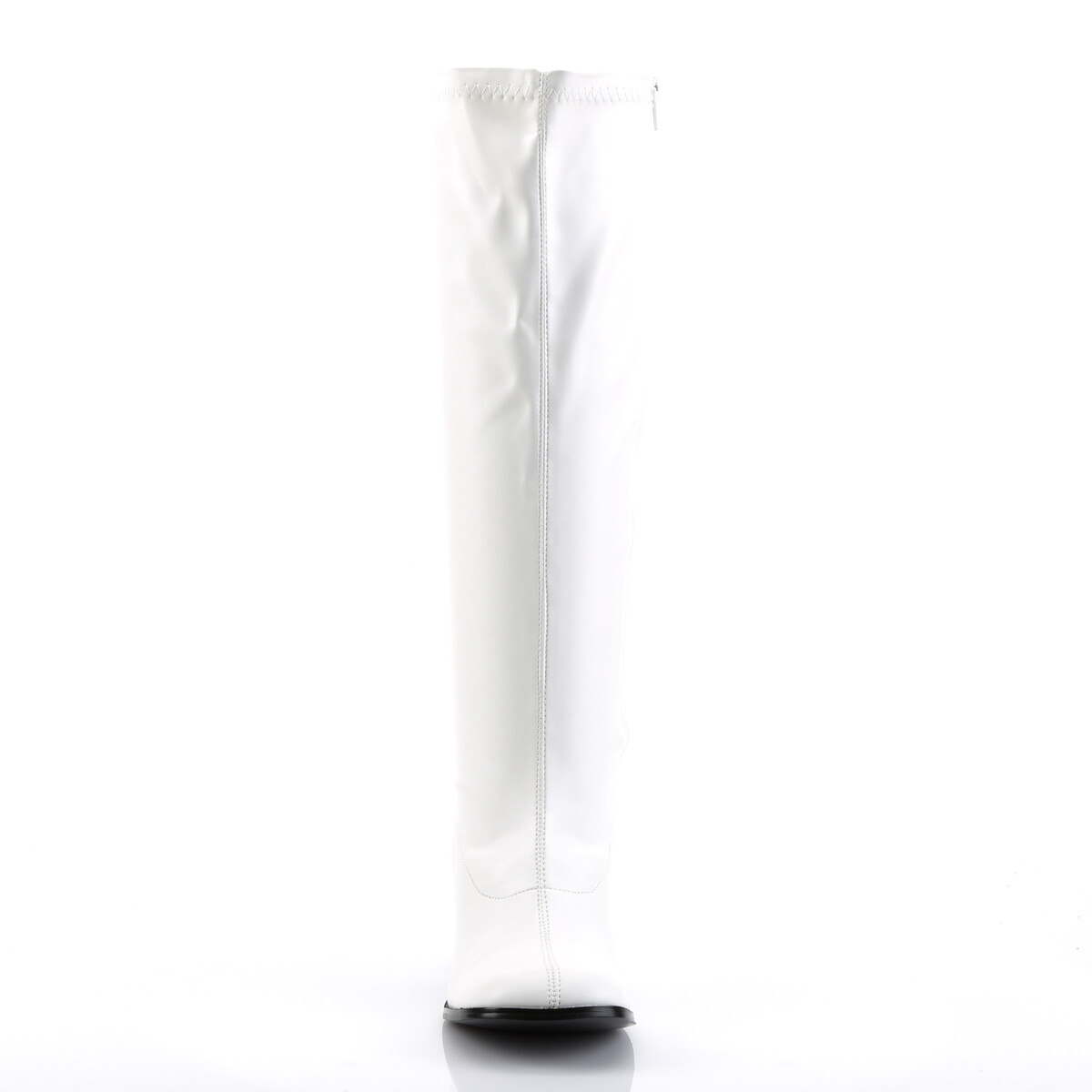 WIDE CALF Block Heel Retro Gogo White Matte Costume Knee Boots GOGO300WC/W/PU
