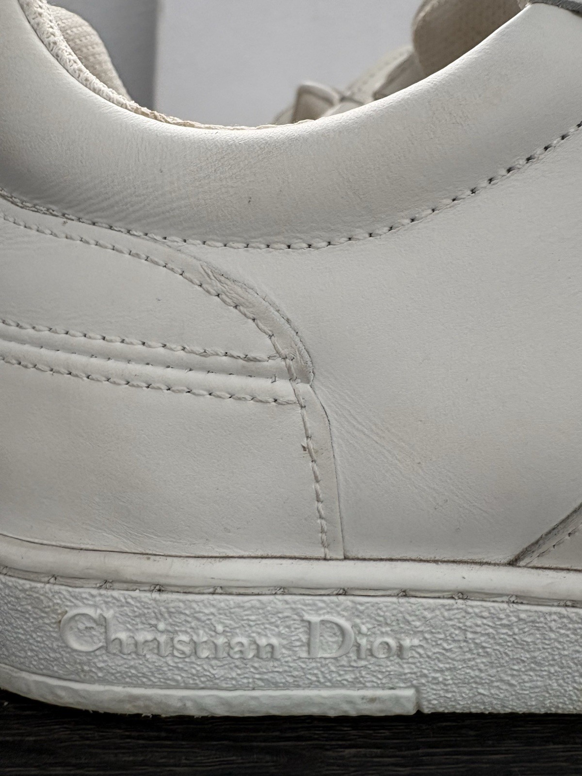 Authentic Dior White/Black Low Top Lace-Up Logo Sneakers Casual Athletic